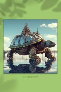 AI数字艺术机械乌龟动物形象