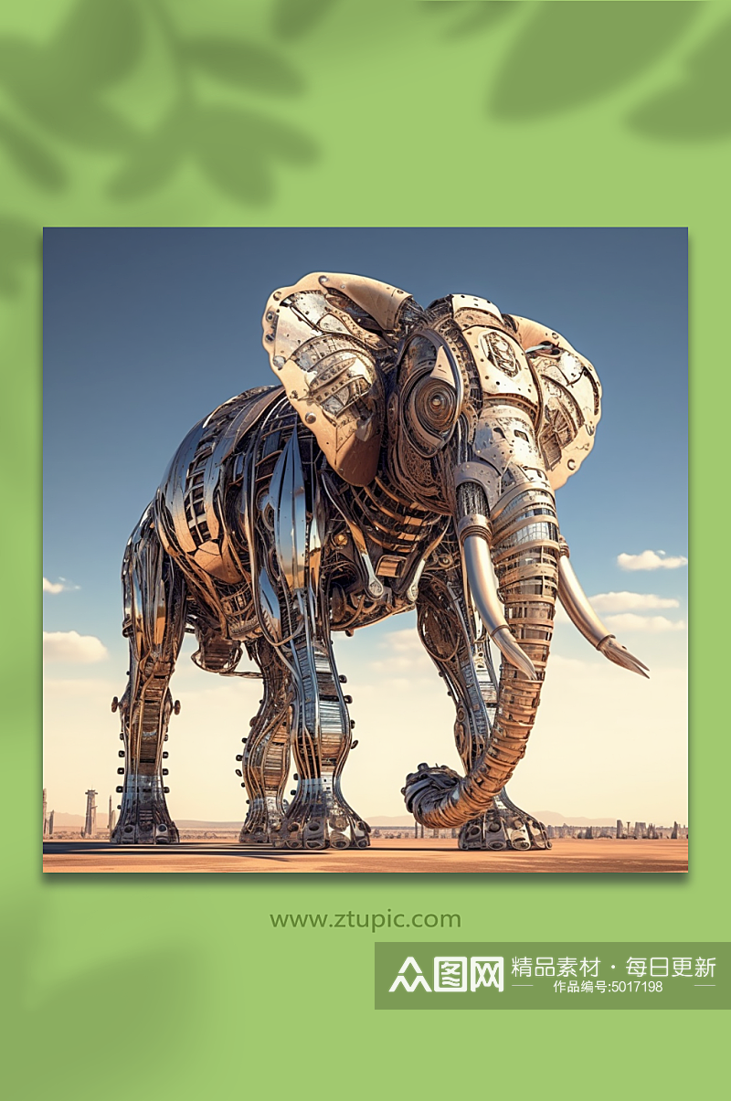 AI数字艺术机械大象动物形象素材