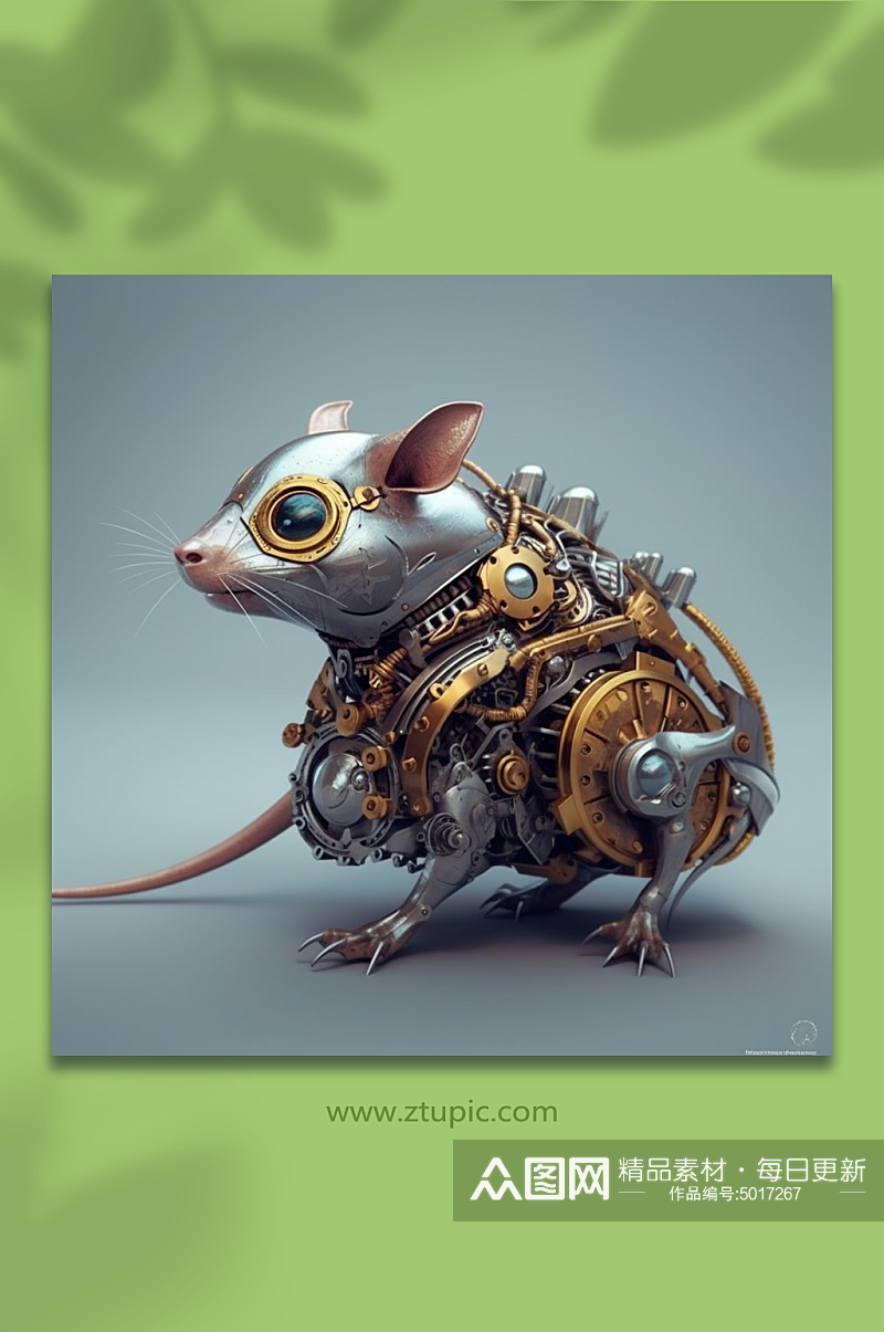 AI数字艺术机械鼠动物形象素材