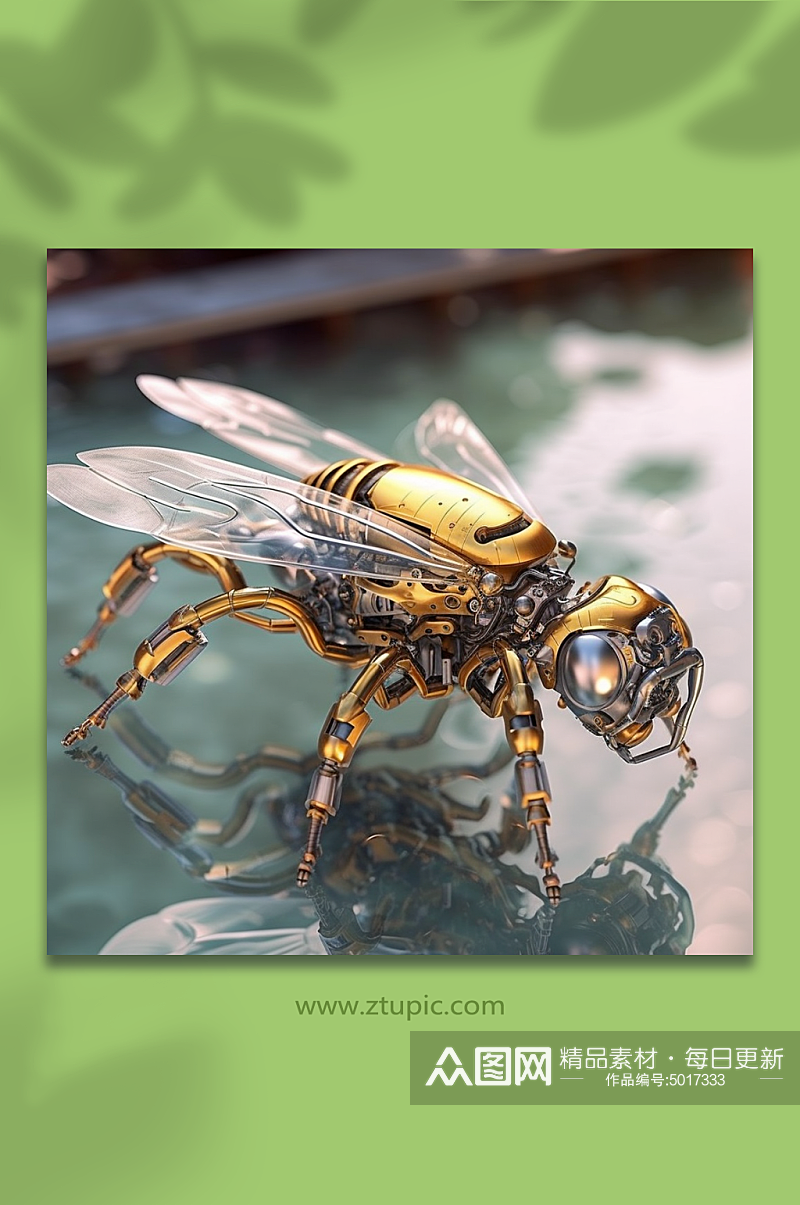 AI数字艺术机械蜜蜂动物形象素材