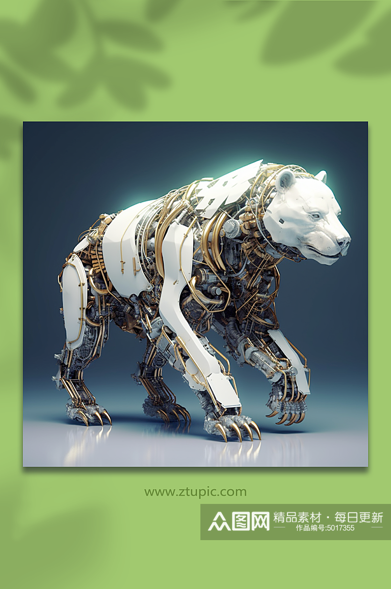 AI数字艺术机械熊动物形象素材