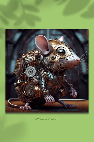 AI数字艺术机械老鼠动物形象