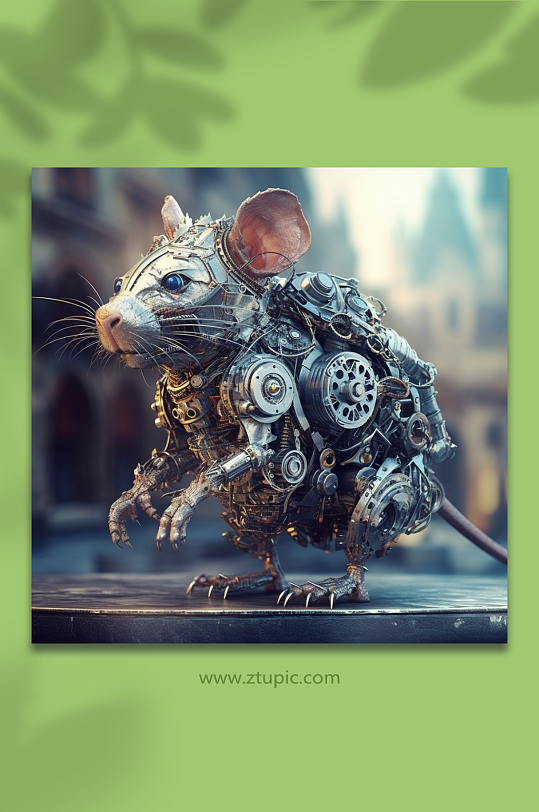 AI数字艺术机械老鼠动物形象