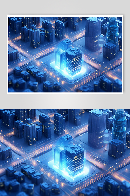 AI数字艺术科技感城市