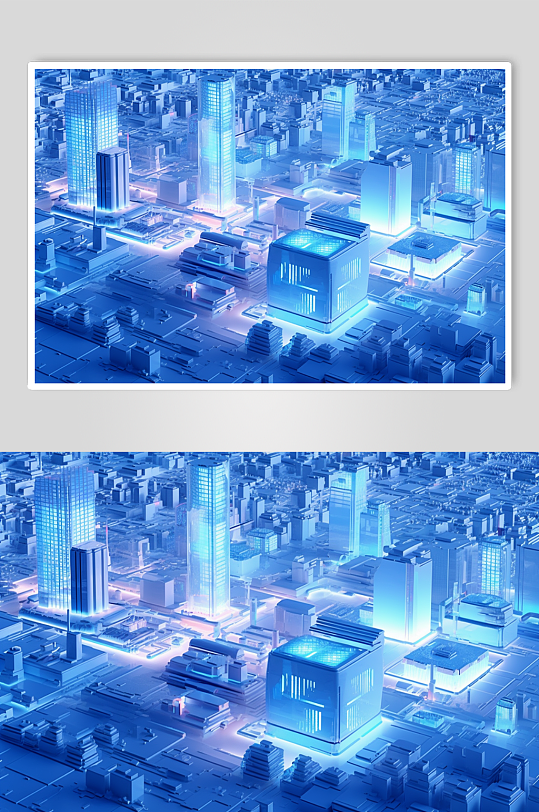 Ai数字艺术科技感城市