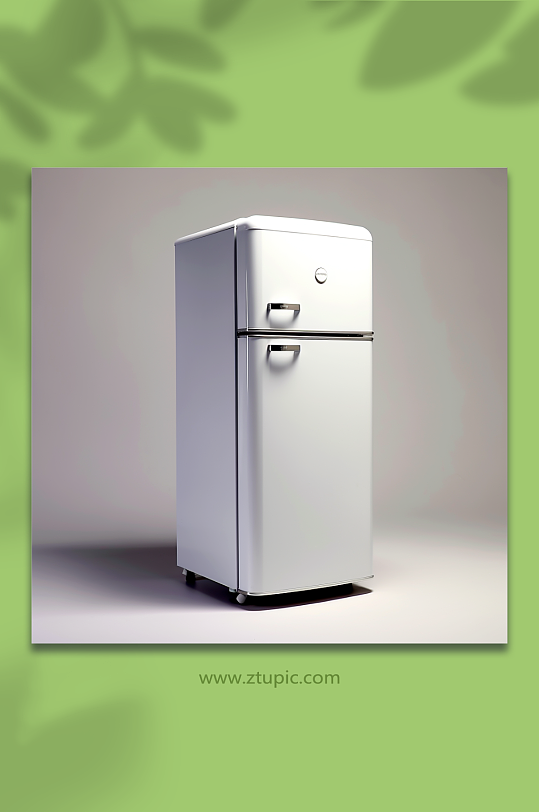 AI数字艺术白色电冰箱