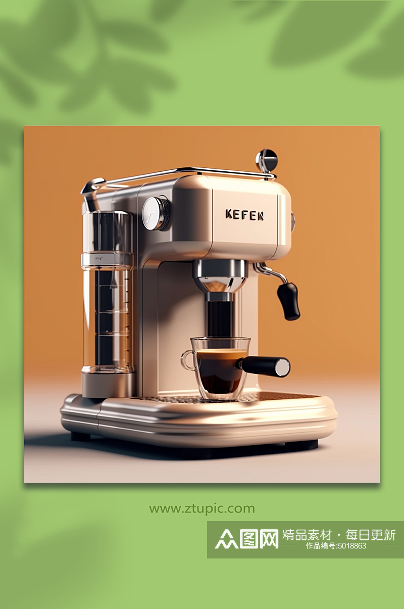AI数字艺术咖啡机摄影图素材