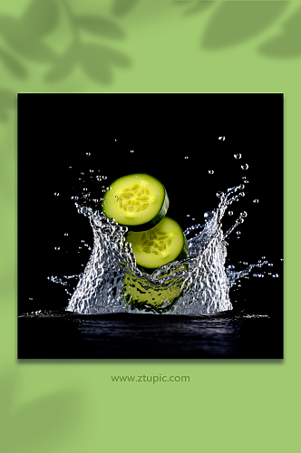 AI数字艺术蔬菜黄瓜摄影图