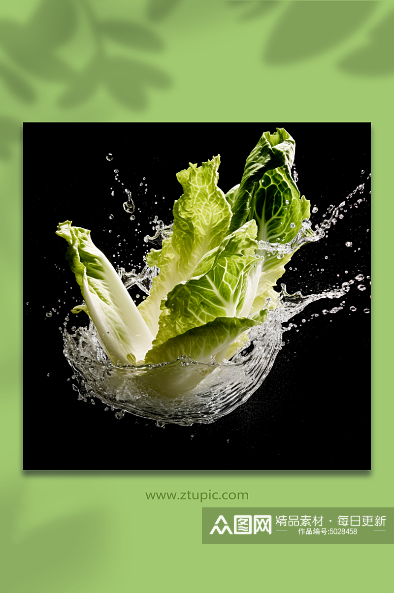 AI数字艺术水里的青菜蔬菜素材