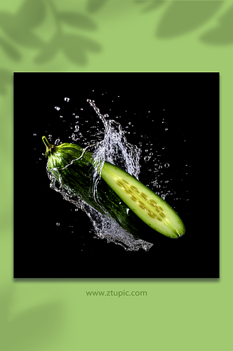 AI数字艺术蔬菜黄瓜摄影图