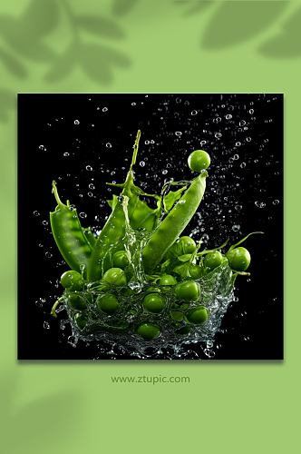 AI数字艺术蔬菜青豌豆摄影图