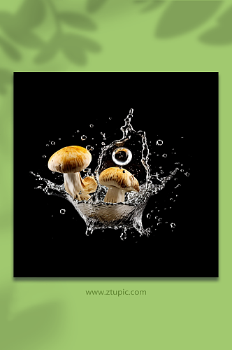 AI数字艺术蔬菜蘑菇摄影图