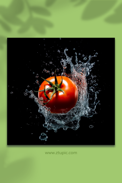 AI数字艺术水里新鲜的西红柿