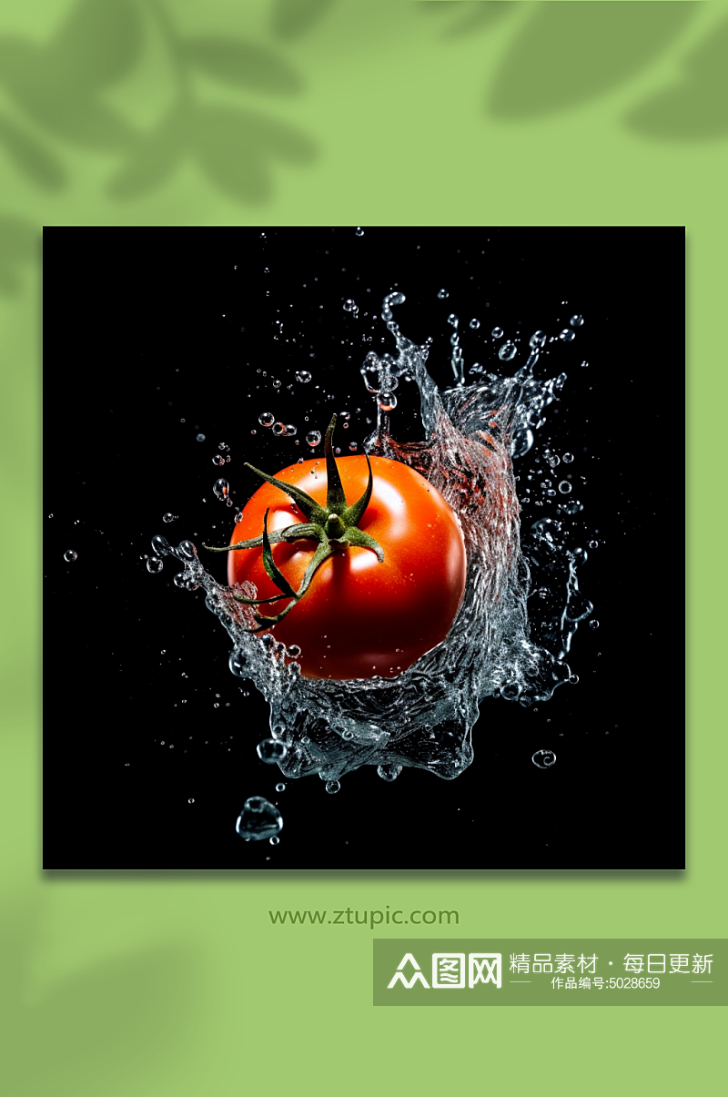 AI数字艺术水里新鲜的西红柿素材