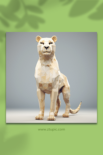 AI数字艺术晶格化豹子动物形象