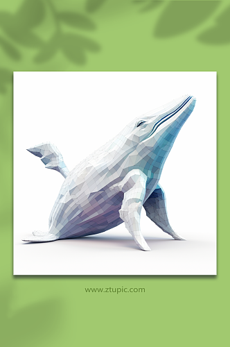 AI数字艺术晶格化海豚动物形象