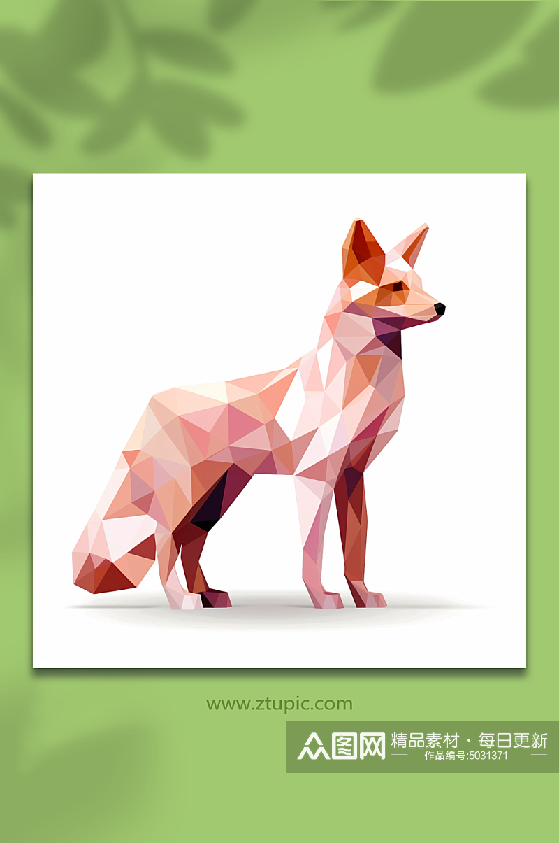 AI数字艺术晶格化狐狸动物形象素材