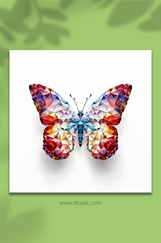 AI数字艺术晶格化蝴蝶动物形象