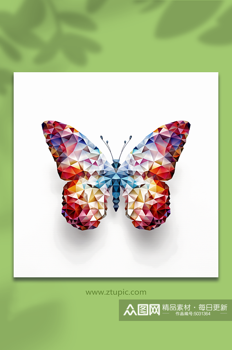 AI数字艺术晶格化蝴蝶动物形象素材