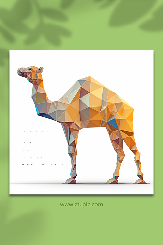 AI数字艺术晶格化骆驼动物形象