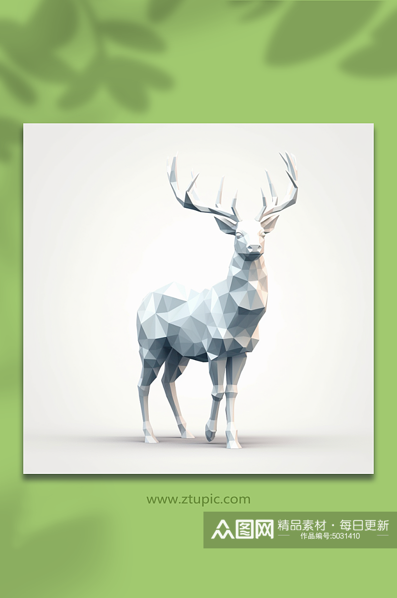 AI数字艺术晶格化麋鹿动物形象素材