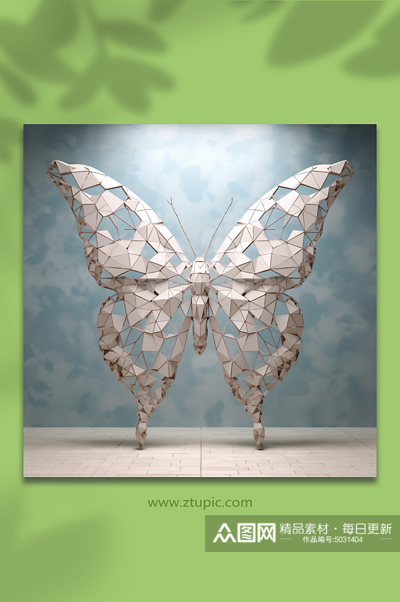 AI数字艺术晶格化蝴蝶动物形象素材