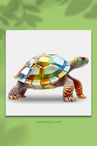 AI数字艺术晶格化乌龟动物形象