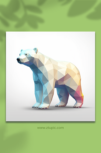 AI数字艺术晶格化熊动物形象