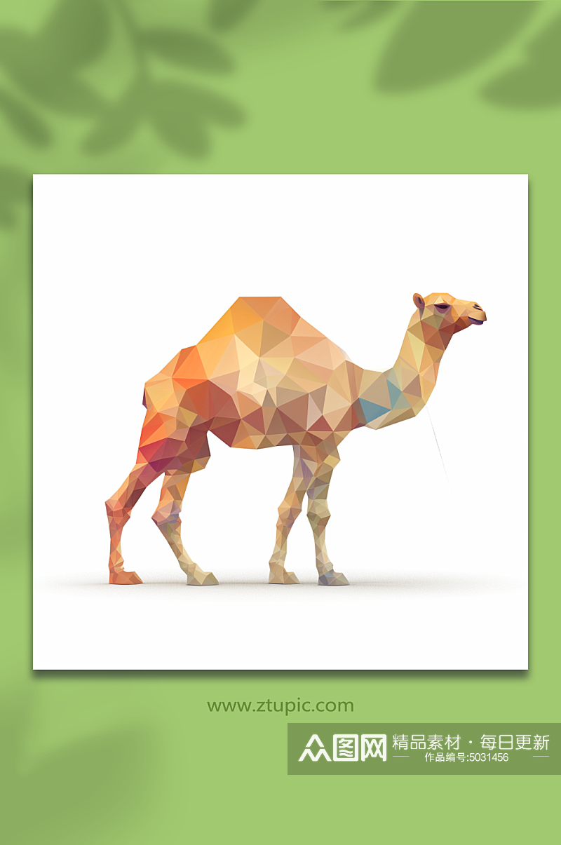 AI数字艺术晶格化骆驼动物形象素材