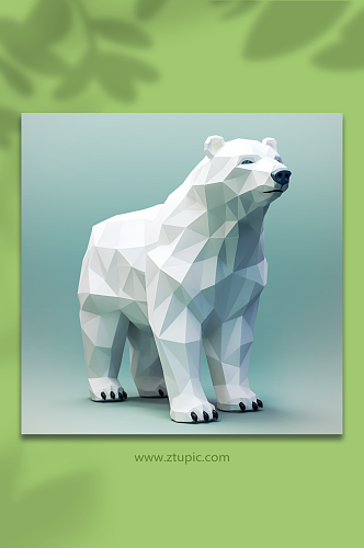 AI数字艺术晶格化熊动物形象