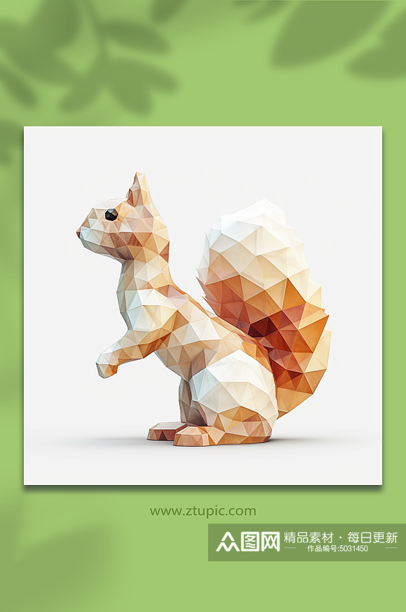 AI数字艺术晶格化松鼠动物形象素材