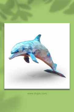 AI数字艺术晶格化海豚形象