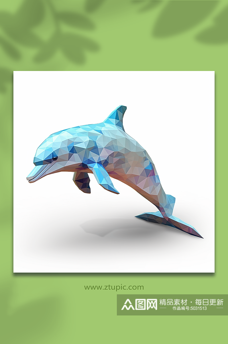 AI数字艺术晶格化海豚形象素材