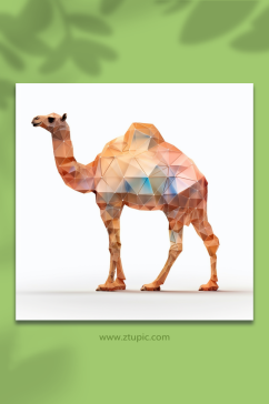 AI数字艺术晶格化骆驼动物形象