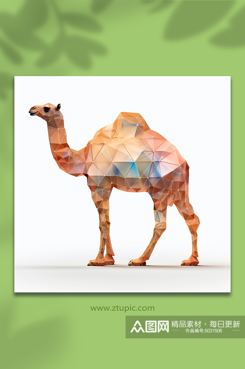 AI数字艺术晶格化骆驼动物形象素材