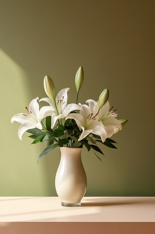 AI数字艺术花瓶中的美丽花朵