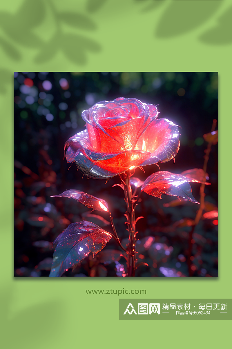 AI数字艺术玫瑰花卉摄影图素材