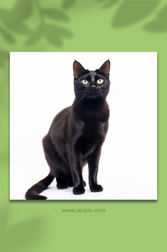 AI数字艺术黑猫动物摄影图
