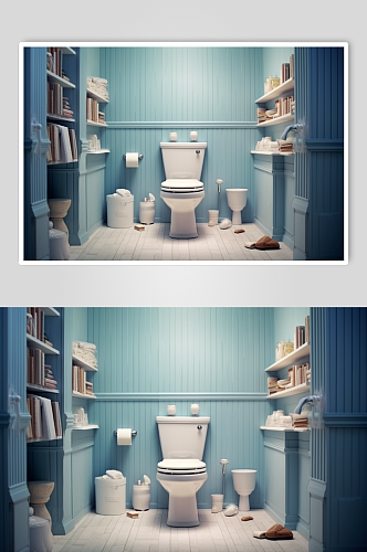 AI数字艺术厕所摄影图片