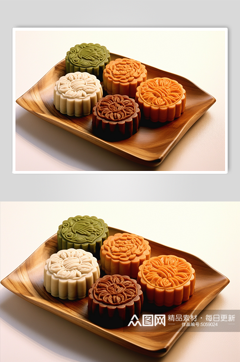 AI数字艺术月饼美食图片素材