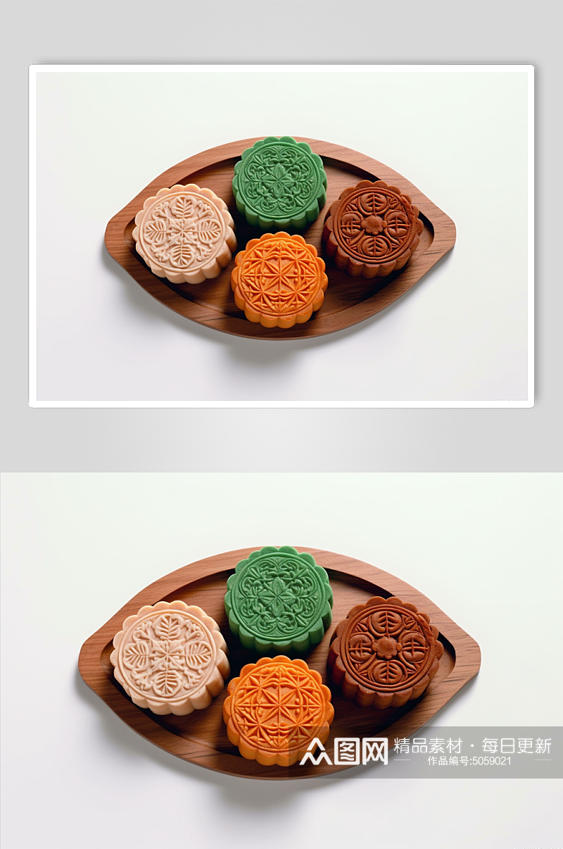 AI数字艺术月饼美食图片素材
