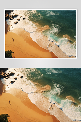 AI数字艺术夏日沙滩摄影图片