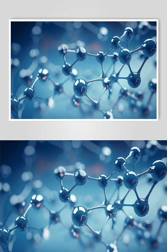 AI数字艺术分子模型插画图片