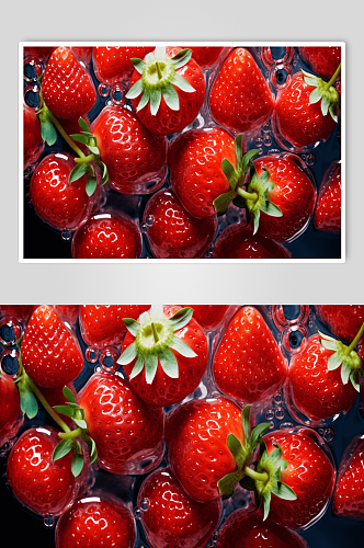 AI数字艺术草莓插画图片
