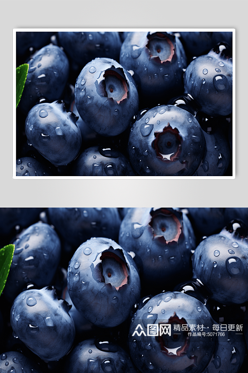 AI数字艺术蓝莓插画图片素材