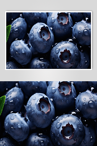 AI数字艺术蓝莓插画图片