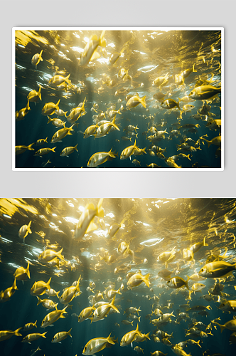 AI数字艺术海底世界插画图片