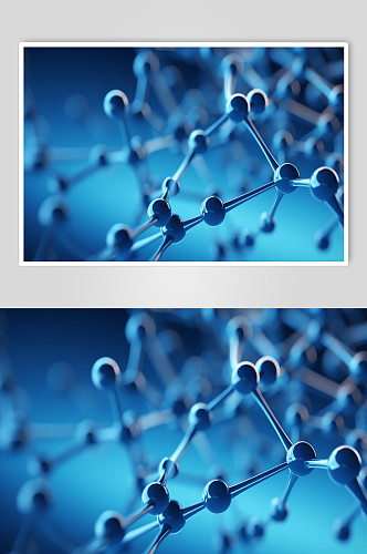 AI数字艺术分子模型插画图片
