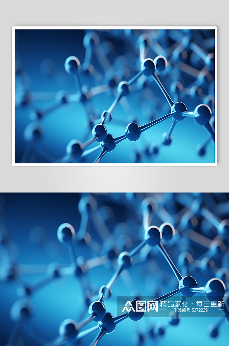 AI数字艺术分子模型插画图片素材