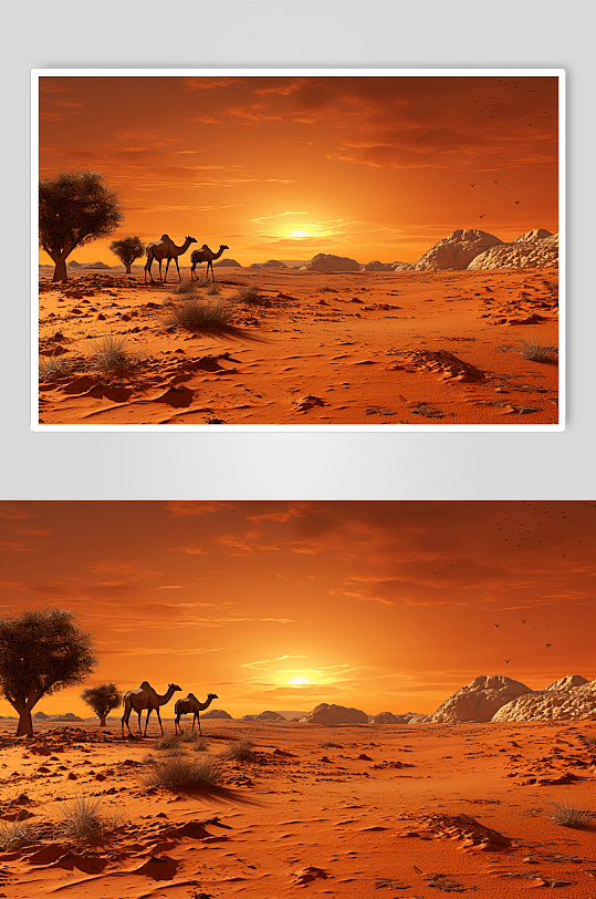 AI数字艺术沙漠景观图片